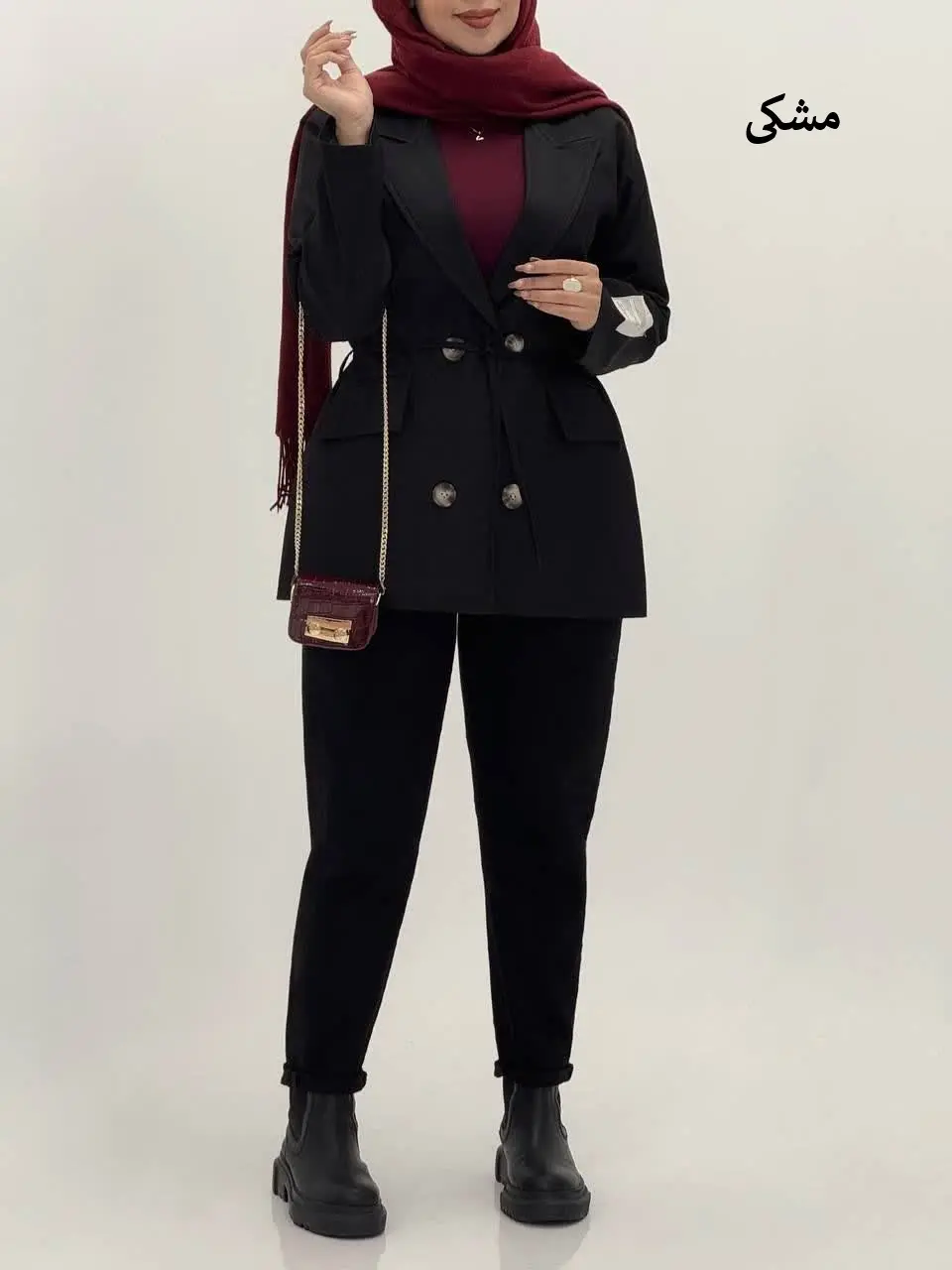 3582-مانتو کت کتان مارک